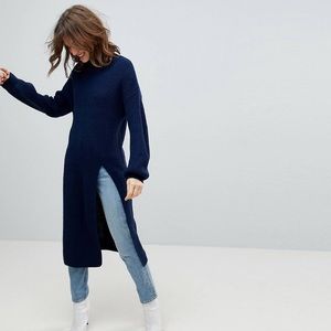 Layering sweater top with split